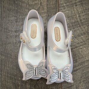 Mini Melissa Kids' silver Butterfly Shoes